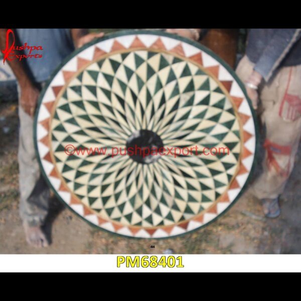 Geometric Pattern Overlay Round Floor Medallion PM68401 pietra dura cabinet,pietra dura box,pietra dura art,mughal pietra dura,mosaic marble medallions,metal inlay in stone,medallion marble floor decor,marble tile medallions,marble mosa.jpg