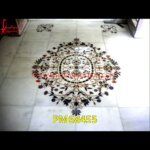 White Marble Artwork Inlay Floor Medallion