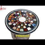 Semi Precious Stone And Marble Inlay Round Table Top