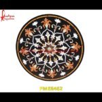 Black Marble Stone Pietra Dura Round Table Top