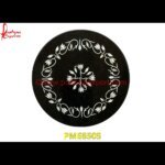 Flower Design Inlay Round Marble Coffee Table Top