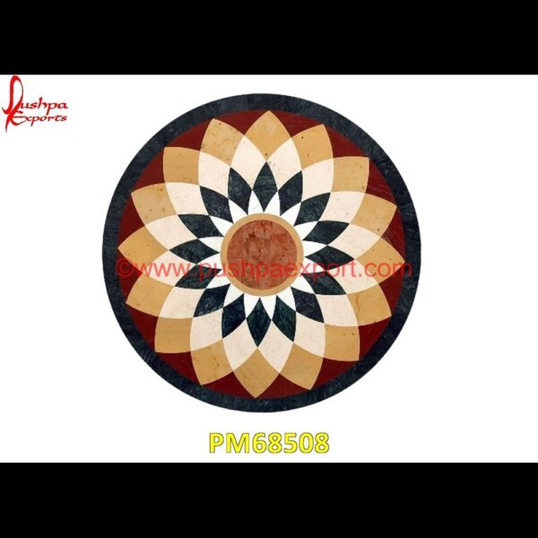 Flower Motif Overlay Round Table Top PM68508 mughal pietra dura,mosaic marble medallions,metal inlay in stone,medallion marble floor decor,marble tile medallions,marble mosaic medallion,marble medallion floor tile,marble inla.jpg