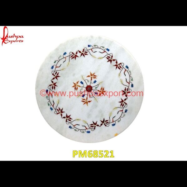 Floral Inlay Work White Marble Round Shape Medallion PM68521 marble inlay table tops,marble inlay panel,marble inlay medallion,marble inlay handicrafts,marble inlay furniture,marble inlay flooring italy,marble inlay floor,marble inlay elepha.jpg