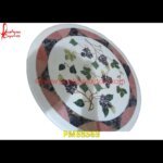 Pietre Dure White Marble Stone Round Table Top