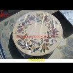 Floral Inlay Italian Marble Round Coffee Table Top