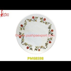 White Marble Motif Pichakari Round Medallion