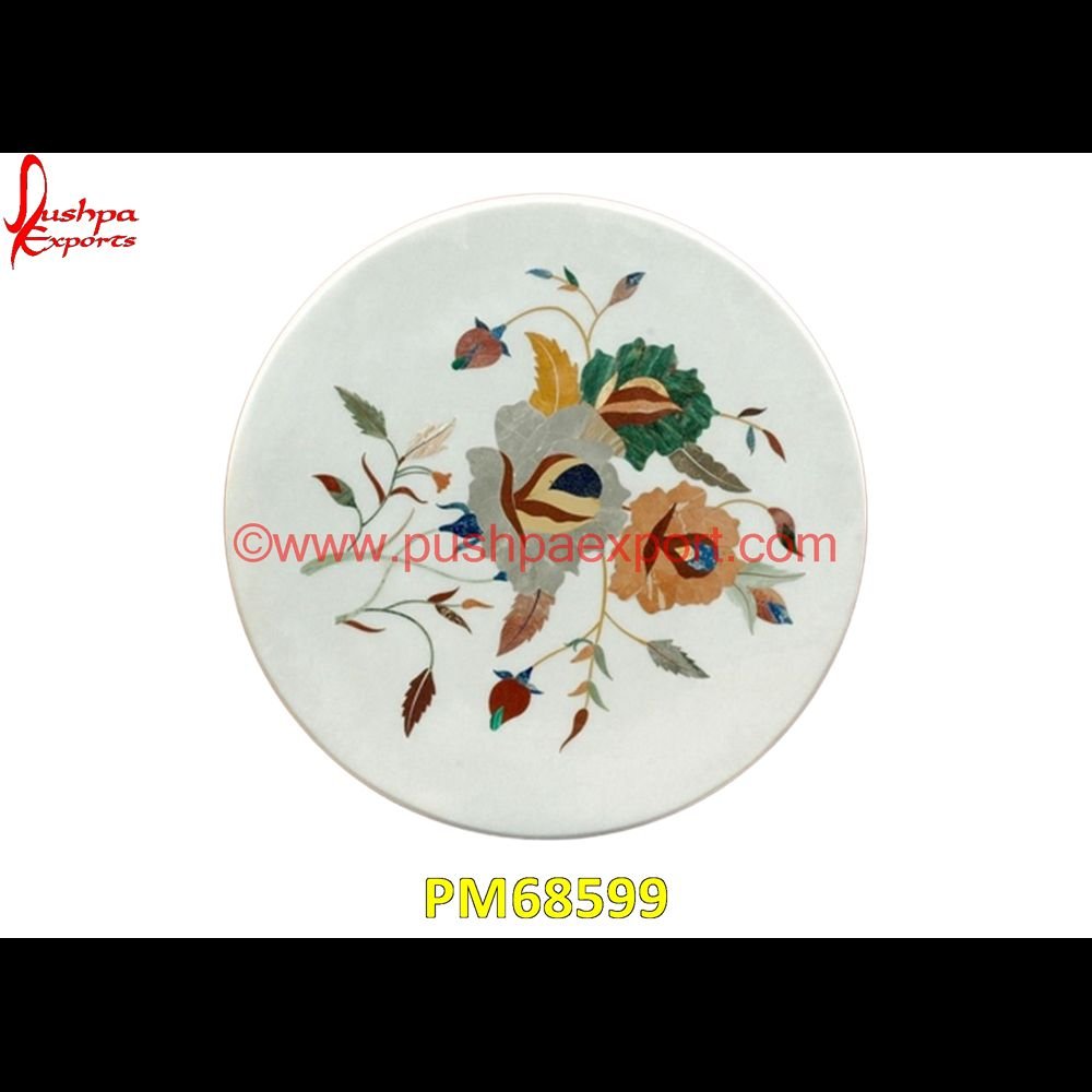 Flower Design Inlay White Marble Round Table Top PM68599 pietra dura taj mahal,pietra dura table top,pietra dura mosaic,pietra dura marble table tops,pietra dura inlays,pietra dura india,pietra dura in india,pietra dura furniture,pietra.jpg