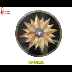 Pattern Overlay Round Black Table Top