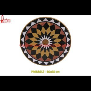 Pattern Overlay Round Marble Floor Medallion