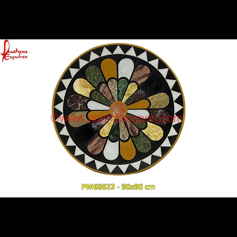 Overlay Round Marble Coffee Table Top PM68622 - 90x90 cm marble inlay work,marble inlay tray,marble inlay tiles,marble inlay table tops,marble inlay panel,marble inlay medallion,marble inlay handicrafts,marble inlay furniture,marble inla.jpg