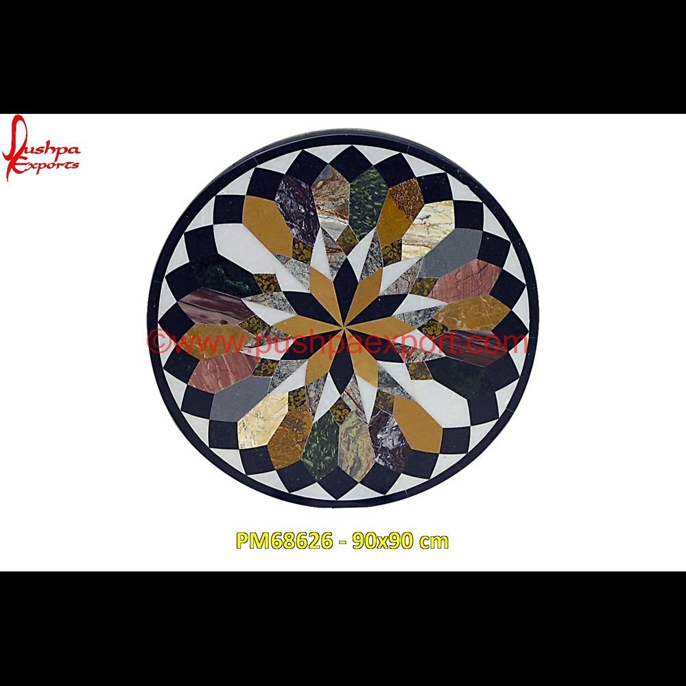 Round Overlay Stone Table Top PM68626 - 90x90 cm marble inlay panel,marble inlay medallion,marble inlay handicrafts,marble inlay furniture,marble inlay flooring italy,marble inlay floor,marble inlay elephant,marble inlay dining t.jpg