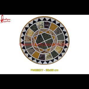 Round Overlay Marble Stone Table Top