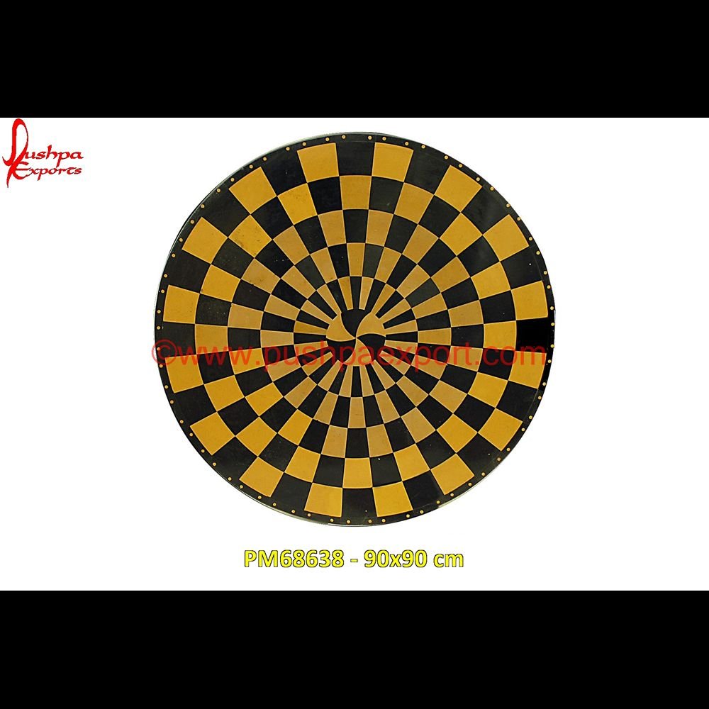 Round Black Marble Stone And Jaisalmer Stone Inlay Table Top PM68638 - 90x90 cm marble inlay coasters,marble inlay chess board,marble inlay box,marble inlay border,marble inlay art,marble foyer medallion,marble floor inlay designs,stone inlay globe,stone for i.jpg