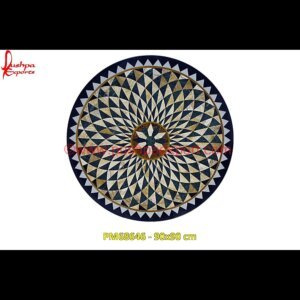 Pattern Overlay Round Stone Table Top