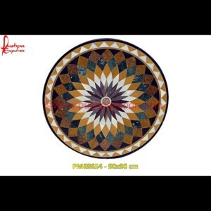 Pattern Overlay Marble Coffee Table Top