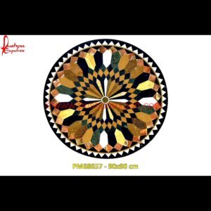 Inlay Black Stone Round Coffee Table Top