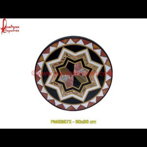 Round Coffee Table Top Black Marble