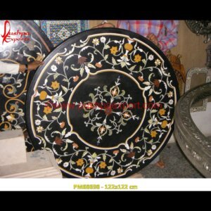 Round Motif Inlay Coffee Table Top