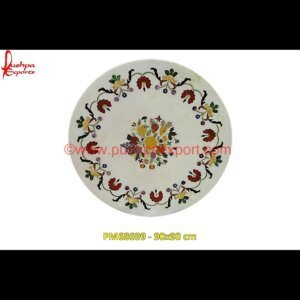 Motif Inlay Italian Stone Round Table Top
