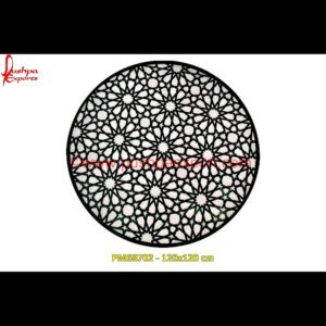 Pattern Inlay Black Marble Stone Coffee Table Top