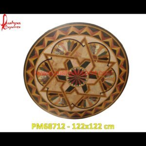 Pattern Pietra Dura Round Marble Stone Table Top