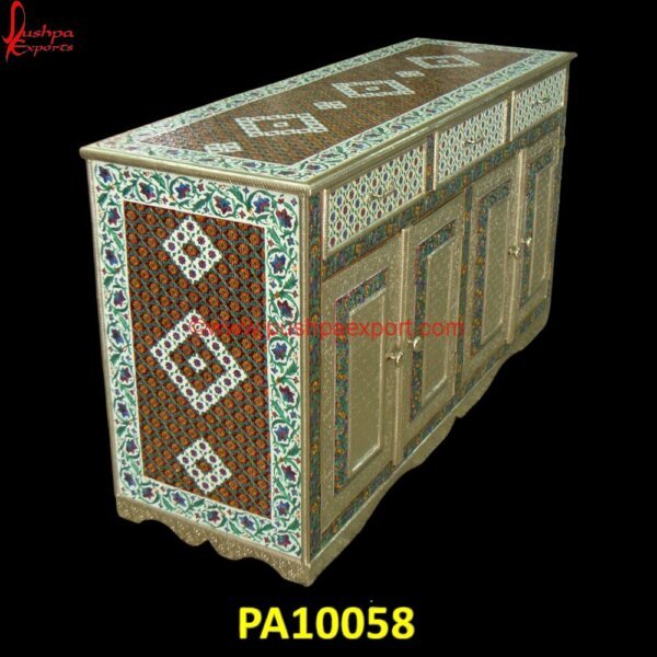 Antique Silver Dresser in Meenakari PA10058 White Metal Wardrobe, White Metal Wall Cabinet, White Metal Furniture, White Metal Dresser, White Metal Cupboard, White Metal Closet, White Metal Cabinet With Doors, White Metal Bedroom.jpg"