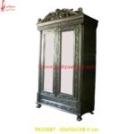 White Metal Carved Wardrobe