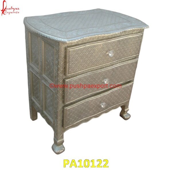 White Metal Chest of Drawers PA10122 Silver Armoire, White Metal Nightstand, White Metal Queen Bed, Antique Chest Of Drawers India, Antique Indian Chest Of Drawers, Antique Silver Chest Of Drawers, Embossed White Metal.jpg