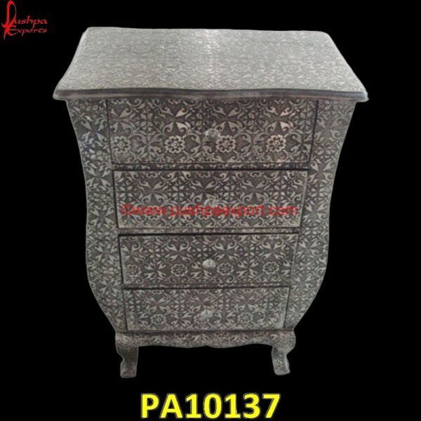 Embossed White Metal Chest of Drawers PA10137 Silver And Black Showcase, Silver Bedroom Chest Of Drawers, Silver Chest With Drawers, Silver Embossed Chest Of Drawers, Silver French Style Chest Of Drawers, Silver Grey Chest Of Drawer.jpg