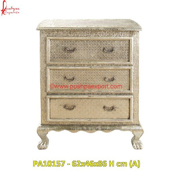 Three Drawers Solid White Metal Chest PA10157 (A) White Metal Nightstand, White Metal Queen Bed, Antique Chest Of Drawers India, Antique Indian Chest Of Drawers, Antique Silver Chest Of Drawers, Embossed White Metal Chest Of Drawers.jpg