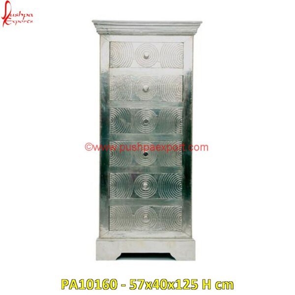 Silver Tall Chest of Drawers PA10160 Antique Silver Chest Of Drawers, Embossed White Metal Chest Of Drawers, Engraved Chest Of Drawers, Etched Silver Armoire, Gold Embossed Chest Of Drawers, Grey Silver Chest Of Drawers.jpg