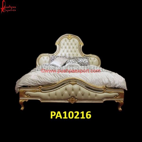 Big Size Royal Tufted Gold Metal Bed PA10216 White Metal Bed Frame, Antique Carved Headboard, Carved Bed, Carved Bed Frame, Carving Bed, Full Size White Metal Bed, Hand Carved Bed, Hand Carved Wooden Beds, King Size Carved Bed.jpg