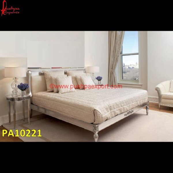 Full Size White Metal Bed PA10221 Full Size White Metal Bed, Hand Carved Bed, Hand Carved Wooden Beds, King Size Carved Headboard, Silver Canopy Bed, Vintage White Metal Bed Frame, White Metal Bed, White Metal King Bed.jpg