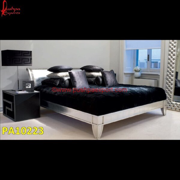 Modern White Metal Full Size Bed PA10223 Hand Carved Wooden Beds, King Size Carved Headboard, Silver Canopy Bed, Vintage White Metal Bed Frame, White Metal Bed, White Metal King Bed, White Metal Queen Bed, Wood Carved Beds.jpg