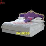 King Size Brass Coating Wooden Bed