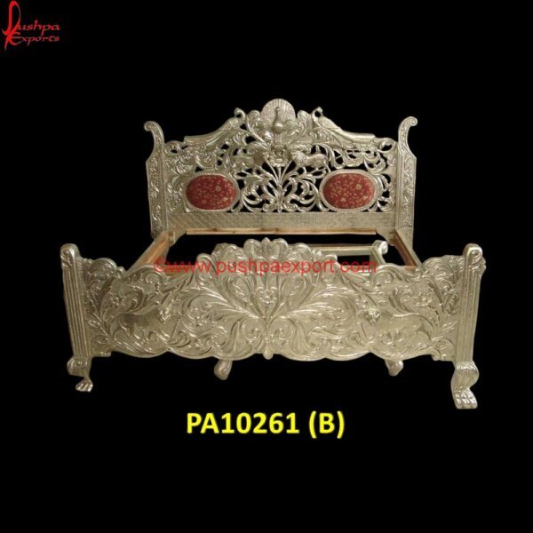 PA10261 (B) White Metal King Bed, White Metal Queen Bed, Wood Carved Beds, Wood Carving Bed, Antique Hand Carved Bed, Antique White Metal Bed, Queen Size White Metal Bed, Carved Antique Bed, Carved.jpg