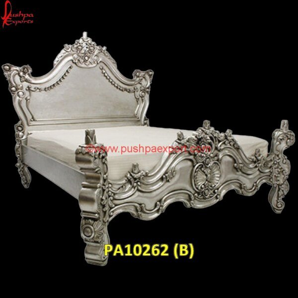 PA10262 (B) Wood Carved Beds, Wood Carving Bed, Antique Hand Carved Bed, Antique White Metal Bed, Queen Size White Metal Bed, Carved Antique Bed, Carved Bedroom Furniture, Carved Wooden Bed Head.jpg