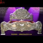 White Carving Bed Frame King Size