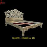 White Metal Hand Carved Facial Pattern Bed