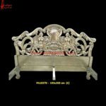 White Metal Hand Carved Facial Pattern Bed