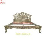 White Metal Hand Carved Facial Pattern Bed