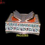 Meenakari White Metal Rehal Box