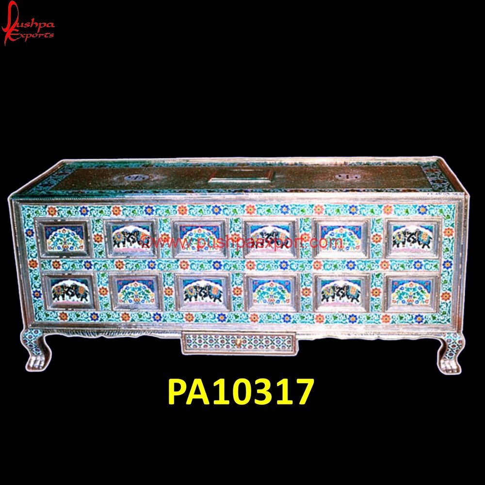 White Metal Chest with Traditional Meenakari Animal Painting Work PA10317 White Metal Gift Articles, White Metal Gift Items, White Metal Gifts, White Metal Handicrafts, White Metal Items, White Metal Jewelry Box, Blue And White Metal Box, Hard White Metal Box.jpg White Metal Chest with Traditional Meenakari Animal Painting Work PA10317 White Metal Gift Articles, White Metal Gift Items, White Metal Gifts, White Metal Handicrafts, White Metal Items, White Metal Jewelry Box, Blue And White Metal Box, Hard White Metal Box.jpg