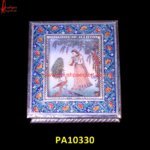 White Metal Meenakari Coated Box with Rajasthani Traditional Art paint