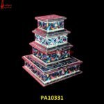 Meenakari Coated Silver Metal Decorative Boxes