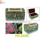 White Metal Sandook Box with Meenakari Floral Coating