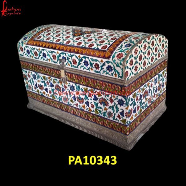 White Metal Barrel Box with Meenakari Carving PA10343 White Metal Decorative Box, White Metal Rectangle Box, White Metal Ring Box, White Metal Trinket Box, Metal Decorative Boxes, White Metal Box, White Metal Chest, White Metal Dry Fruit Box.jpg