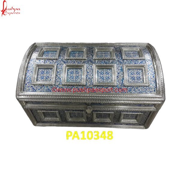 White Metal Chest Floral Carving PA10348 White Metal Box, White Metal Chest, White Metal Dry Fruit Box, White Metal Gift Articles, White Metal Gift Items, White Metal Gifts, White Metal Handicrafts, White Metal Items, White.jpg