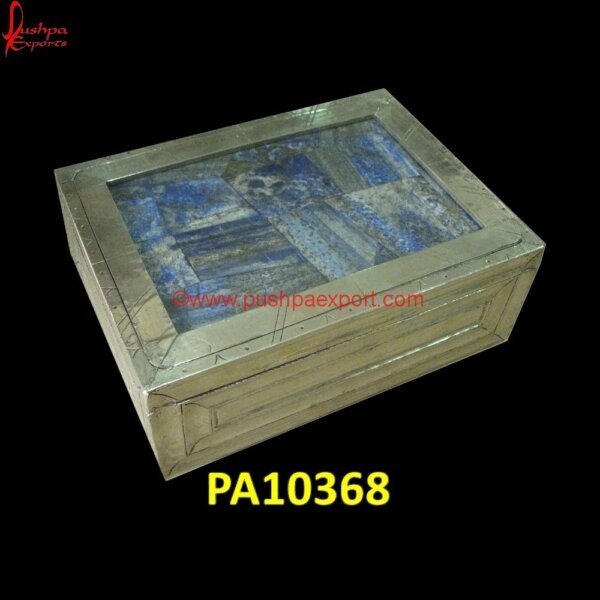 White Metal Semi Precious Stone Inlaid Box PA10368 White Metal Gift Articles, White Metal Gift Items, White Metal Gifts, White Metal Handicrafts, White Metal Items, White Metal Jewelry Box, Blue And White Metal Box, Hard White Metal Box.jpg