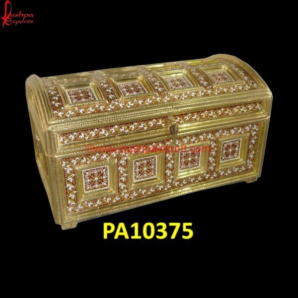 Golden Egyptian Meenakari Chest Box PA10375 Hard White Metal Box, White Metal Antique Box, White Metal Decorative Box, White Metal Rectangle Box, White Metal Ring Box, White Metal Trinket Box, Metal Decorative Boxes, White Metal Box.jpg